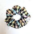 Pastel check hair scrunchie