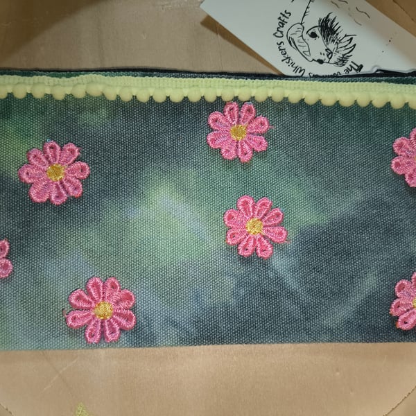 Small blue grey zipper pouch 