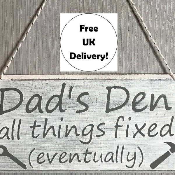 Dad's Den Decorative Sign Wall Hanging