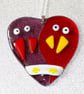 Lovebirds - Lilac and Red Fused Glass - 6174 - Image 2
