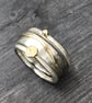 Ocean Wave Stack Ring, silver stack ring, silver and gold ring, mixed metals  - Image 9