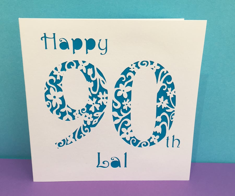 90th Birthday Card - Personalised