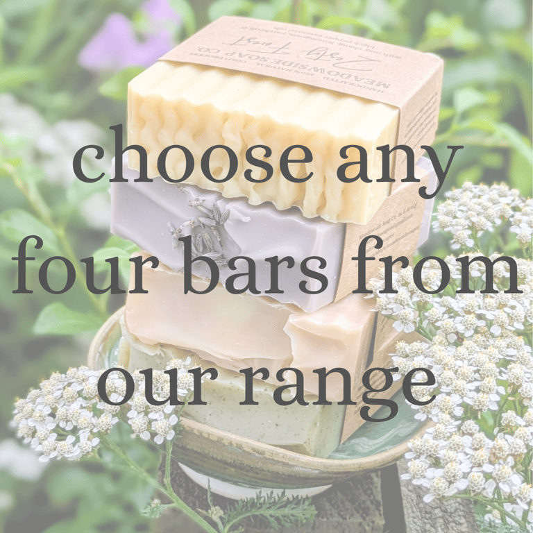 4 bars 100% Natural Handmade Soap - choose any four from our range