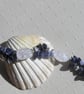 SALE Sodalite & Crackled Clear Quartz Crystal Gemstone Bracelet "Azure Dew" - Image 5
