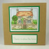 Handmade new home card - country cottage