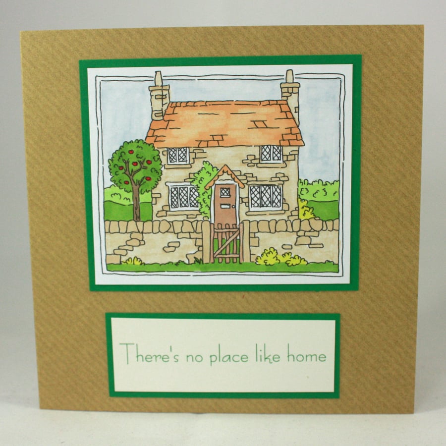 Handmade new home card - country cottage