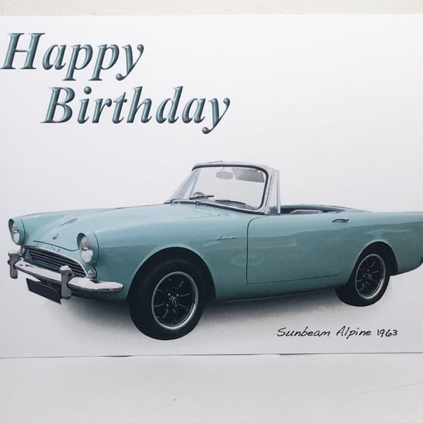 Sunbeam Alpine 1963 - Birthday, Anniversary, Retirement or Plain Card