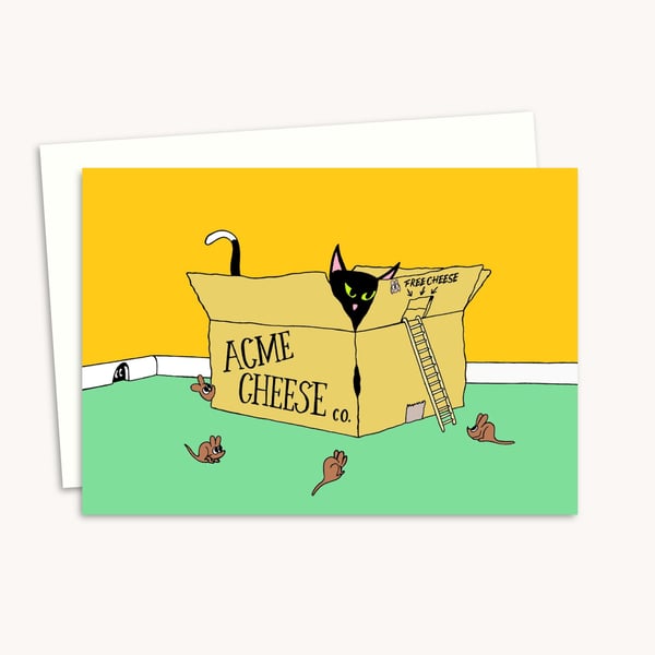 Funny Cat Greeting Card - Ideal as a Cat Lover Birthday Card - Blank Inside