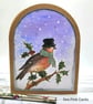 Robin Christmas Cards - 2 card set, letterpress style, watercolour, retro  - Image 5