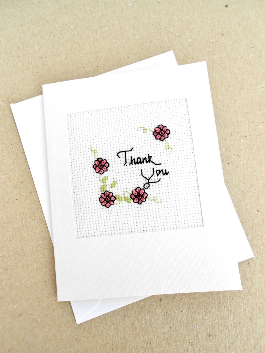 Thank You Cross Stitch Card