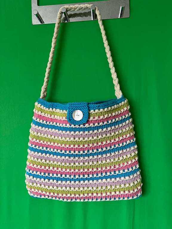 Handmade knitted handbag cotton 