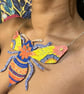 The Sunlit Bee - Handmade Textiles Statement Necklace