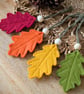 Felt Oak Leaf Hanging Decoration in Autumn Colours - Woodland Christmas Bauble