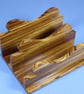 Handmade Solid Zebrano Wood Letter Rack - Minimalist Desk Organiser