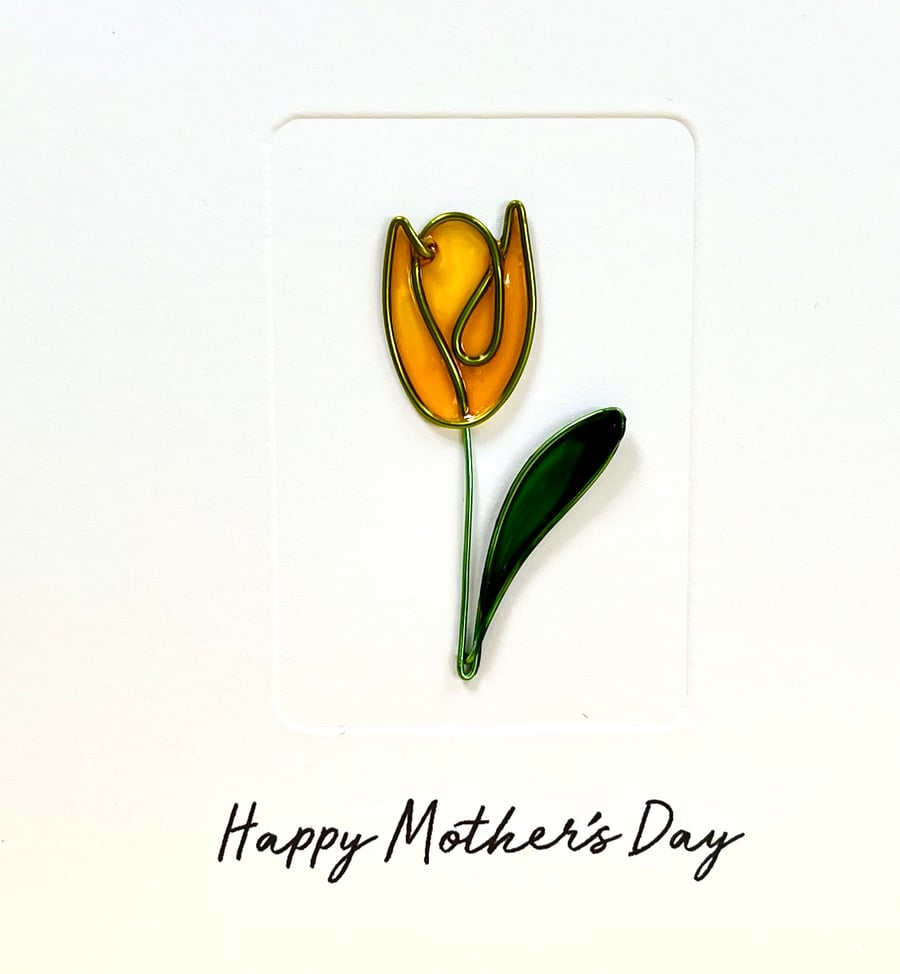 Wire Tulip - Mother's Day Card - Birthday Card - Thank you Card - Easter Card