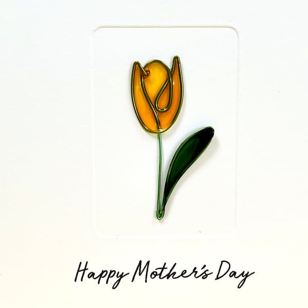 Wire Tulip - Mother's Day Card - Birthday Card - Thank you Card - Easter Card