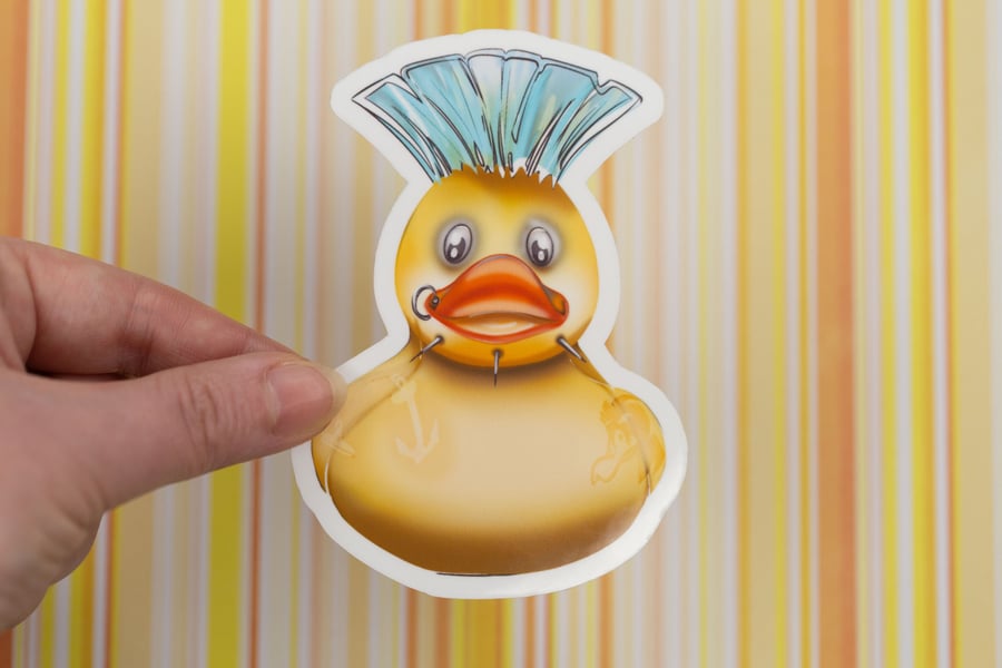 Punk Duck Sticker