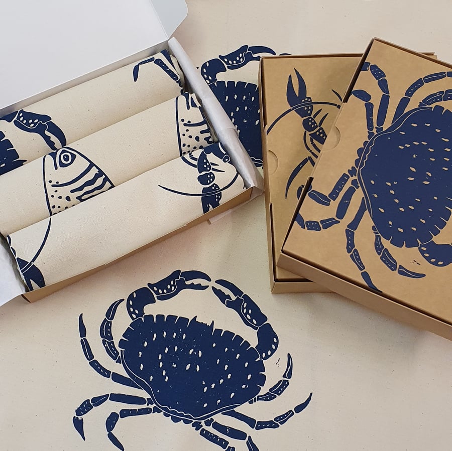 Trio of Seaside Tea Towels Gift Box