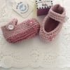 Hand knitted Mary Jane Baby Shoes