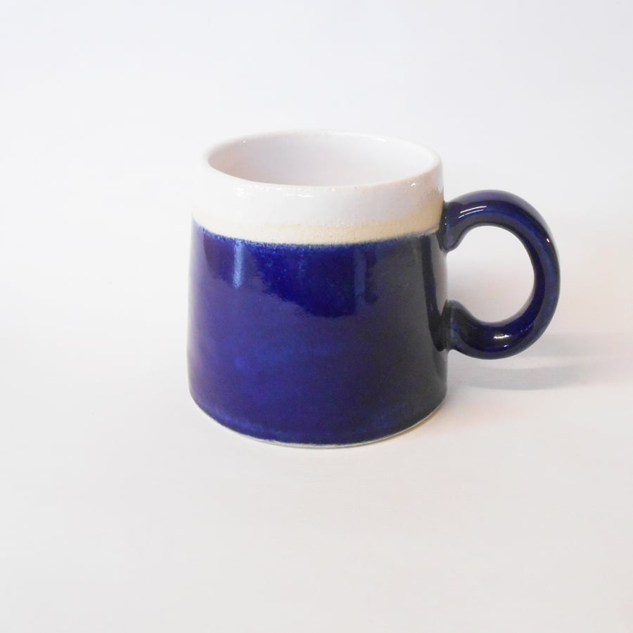 Mug tapered wheel thrown Stoneware Ceramic, Indigo glazed.