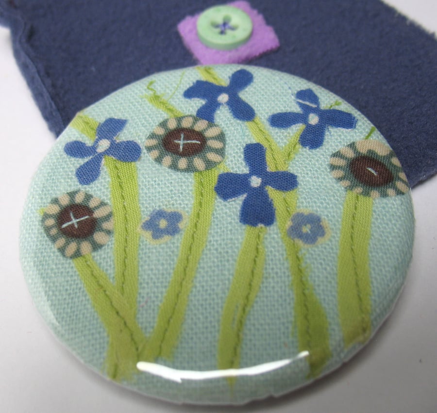 'Blue linen Meadow' Pocket Mirror