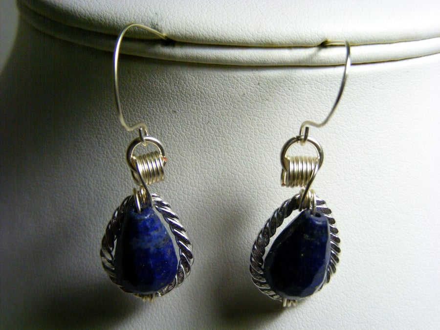 Lapis Lazuli Drop Gemstone Earrings