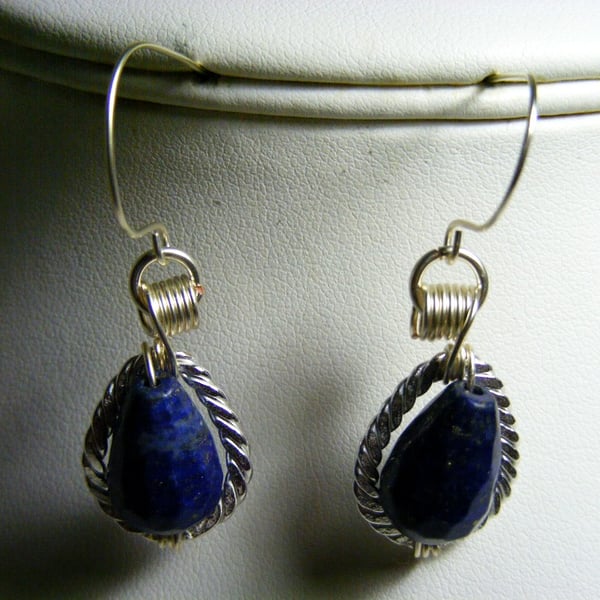 Lapis Lazuli Drop Gemstone Earrings