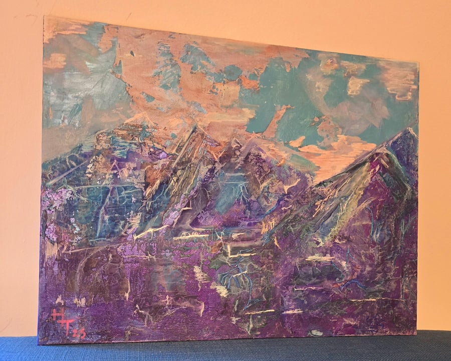 Summit - original abstract acrylic emotional painting on canvas board