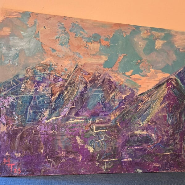 Summit - original abstract acrylic emotional painting on canvas board