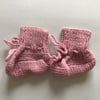 Hand knitted baby bootees