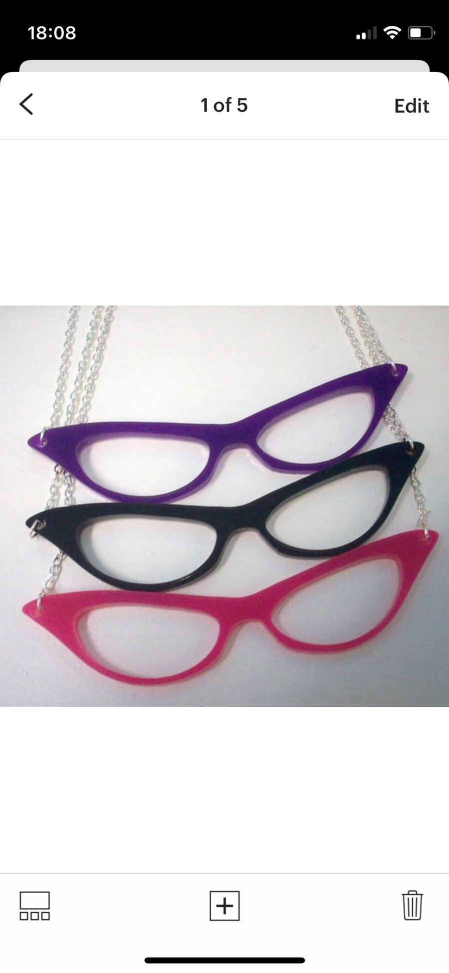 Cat’s Eye Glasses Necklace