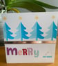 Set of 5 Handmade Christmas Cards "Merry and Bright" Collection - Image 2