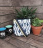 Upcycled Coffee Sack - Mini Shoulder Bag - Blue pattern - Image 1