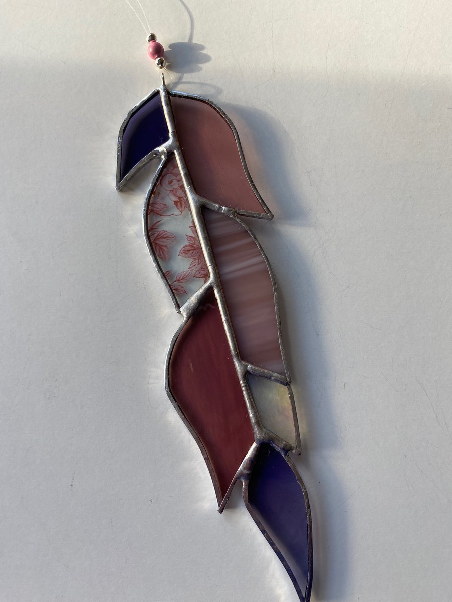 Stained Glass Feather Suncatcher Decoration 