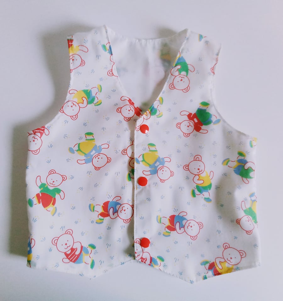 Age 12 mths, waistcoat for boys, Teddy bears waistcoat age 1 year