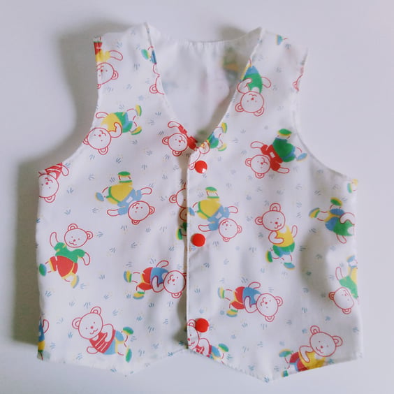 Age 12 mths, waistcoat for boys, Teddy bears waistcoat age 1 year
