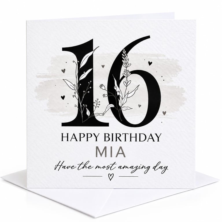 Personalised 16th Birthday Card For Her Daughter Sister Friend Niece