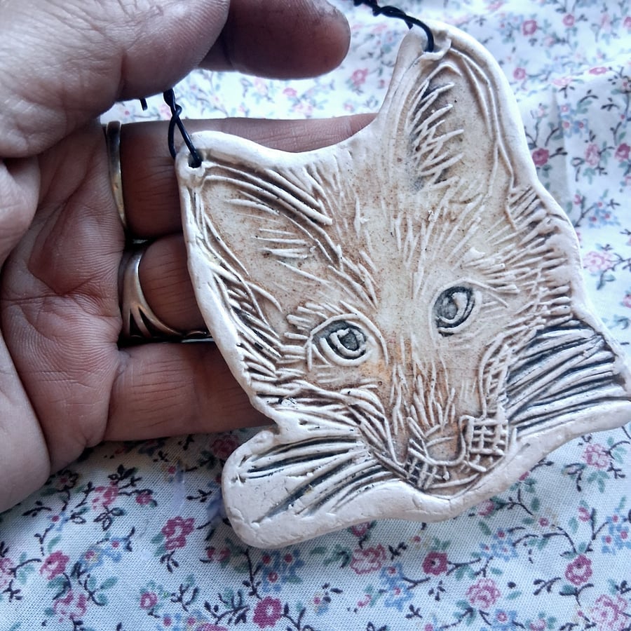 LAST ONE! rustic ceramic pottery sign little fox