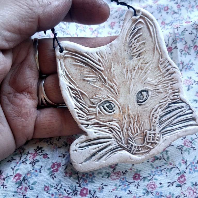 LAST ONE! rustic ceramic pottery sign little fox