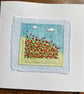 Poppy field, hand embroidered keepsake card - Image 2