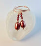 Pearl & Garnet Rose Vermeil Hoop Earrings, Birthday, Anniversary, Gifts For Her - Image 4