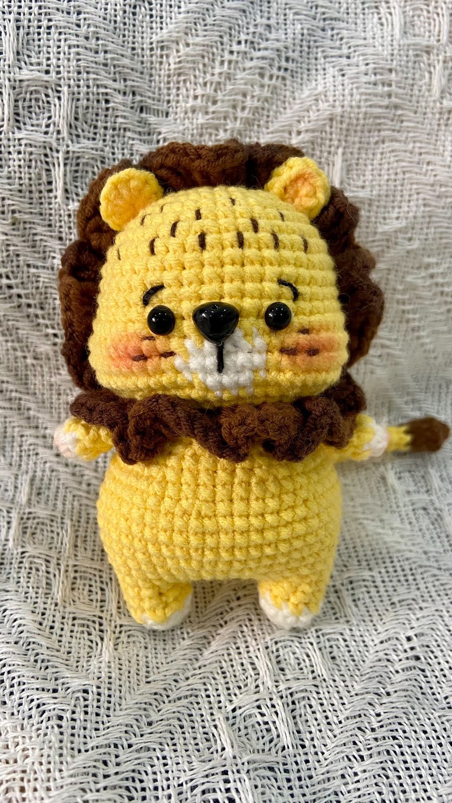 Finished Crochet Lion Doll Lion Key Chain Knitting Lion Handmade Crochet Animal 