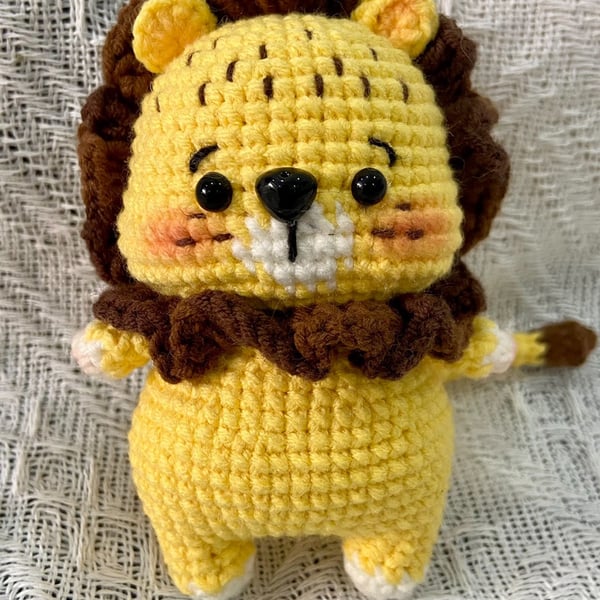 Finished Crochet Lion Doll Lion Key Chain Knitting Lion Handmade Crochet Animal 