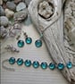 Beautiful Ocean-Blue Resin Jewellery Set