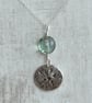 Hand made sterling silver pendant with fluorite bead. - Image 6