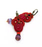 Orange Fuchsia Soutache Earrings Colourful Dangle Statement Jewellery - Image 4