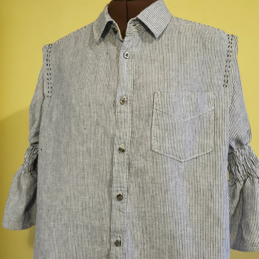 Up-cycled linen shirt