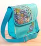 Shoulder bag, Hydrangea on turquise  - Image 6