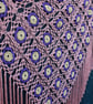 Crochet triangular shawl in sparkly gold, purple & baby pink - design LF433 - Image 8