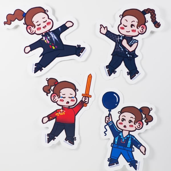 Set of Four Deniss Vasiljevs Chibi Stickers